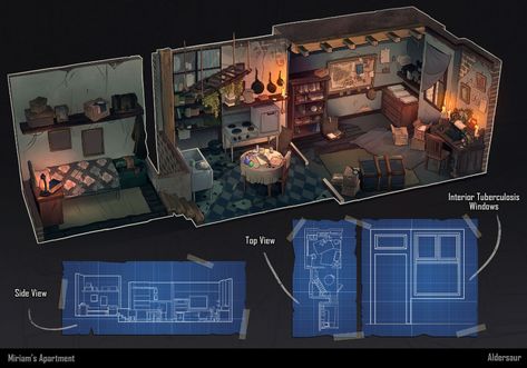 ArtStation - Miriam's Apartment, Rachel Alderson Interior Concept Art, Environment Sketch, Indie Game Art, Bg Design, Architecture Design Sketch, Interior Illustration, Anime Room, Interior Concept, Concept Art Drawing