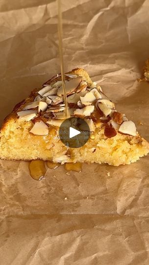 15K views · 2.8K reactions | Everybody who loves almond croissant needs to make this right now. HONEY soaked almond cake!!

It tastes just like an almond croissant. Cake is soaked with honey and makes this cake super moist. Its soft with bursting flavor.  
#deats
65 g all-purpose flour
90g almond flour 1 tsp baking powder pinch of salt 113 g unsalted butter room temperature 100g granulated sugar
60g brown sugar
1 tsp almond extract 2 tsp vanilla bean paste 2 eggs room temperature 
70g greek yogurt 30 g sliced almonds

Honey syrup:
85g water
115g honey

Preheat oven to 350 f.

In a bowl, add in the softened butter and sugars. Beat until fluffy. 
 Add in 1 egg at a time and mix. Add in the greek yogurt, vanilla, and almond extract.

Beat until smooth

Sift in the almond flour, flour, baking Croissant Cake, Almond Flour Cakes, Soaked Almonds, Sugar Free Snacks, Almond Pastry, Vanilla Bean Paste, Almond Cake Recipe, Almond Croissant, Honey Sauce