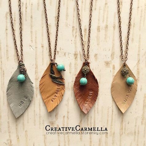 Diy Leather Earrings, Leather Jewellery, Leather Leaf, Jewerly Making, Homemade Jewelry, The Leaf, Stamped Jewelry, Diy Schmuck, Leaf Pendant