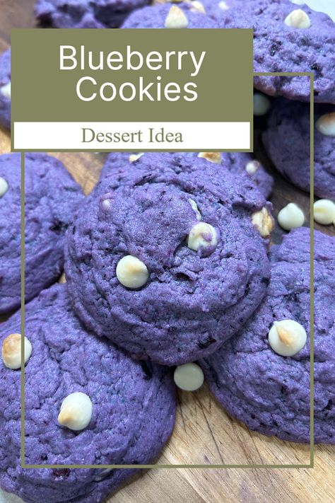 blueberry recipes Easy Blueberry Cookies, Blueberry Cookies Recipes, Blueberry Desserts Recipes, Blueberry Cookies, Potluck Desserts, Fruit Cookies, Crispy Cookies, Blueberry Desserts, White Chocolate Cookies