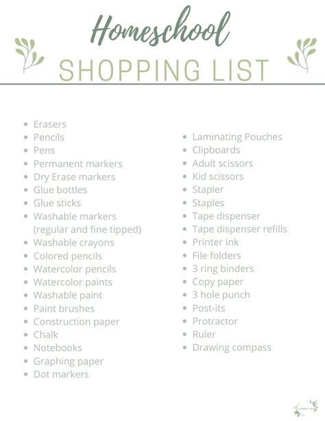 Homeschool Supply List, Homeschool Room Decor, Shopping List Printable, Montessori Parenting, Homeschool Hacks, Free Homeschool Curriculum, Homeschool Field Trips, Homeschool Preschool Activities, Homeschool Lesson Plans