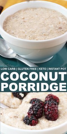 Coconut Porridge, Keto Instant Pot, Keto Cereal, Recipe Instant Pot, Breakfast Keto, Keto Recipes Ketogenic, Keto Recipes Breakfast, Yum Recipes, Low Carb Diets