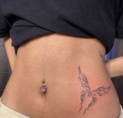 Tattoo Placement Stomach, Lower Ab Tattoo Women, Side Waist Tattoo, Lower Stomach Tattoos For Women, Tat Placement, Tattoos Aesthetic, Stomach Tattoos Women, Waist Tattoos, Belly Tattoos