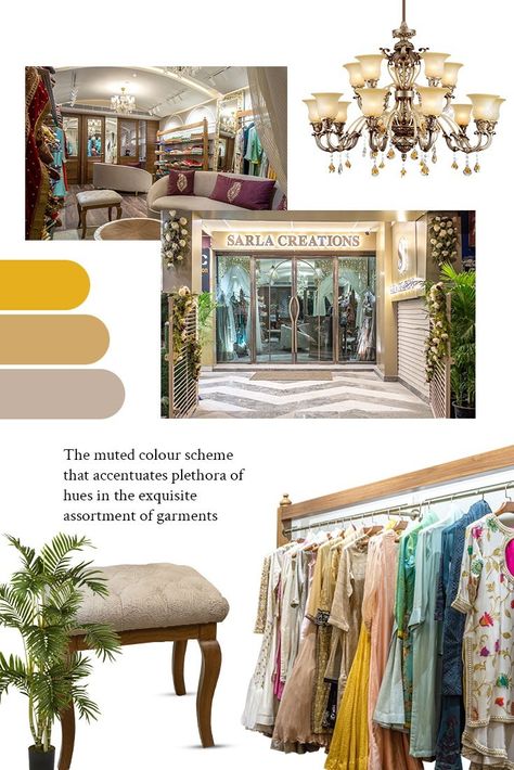 The retail store is designed with a neutral color scheme, providing a versatile and adaptable backdrop that accentuates the wide range of hues in the garments. The understated elegance of the store's design highlights the vibrancy of the clothing, creating a seamless blend of architecture and fashion. Architecture And Fashion, Neutral Color Scheme, Neutral Color, Muted Colors, Visual Merchandising, Retail Store, Store Design, Color Scheme, Clothing Store