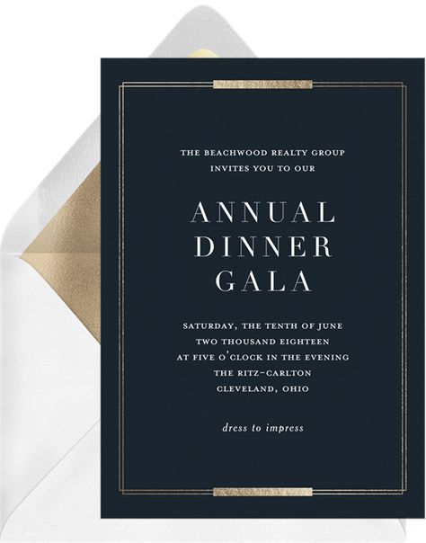 Elegant Event Invitation, Gala Flyer, Banquet Outfit, Event Agenda, Modern Invitation Design, Classic And Elegant Wedding, Formal Invitations, Clothing Labels Design, Jessica Williams