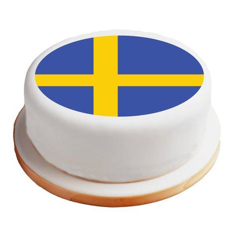 Round Cake Topper, Flag Cake Topper, Swedish Flag, Flag Cake, Sugar Icing, Union Jack Flag, Icing Sheets, Round Cake, Round Cakes