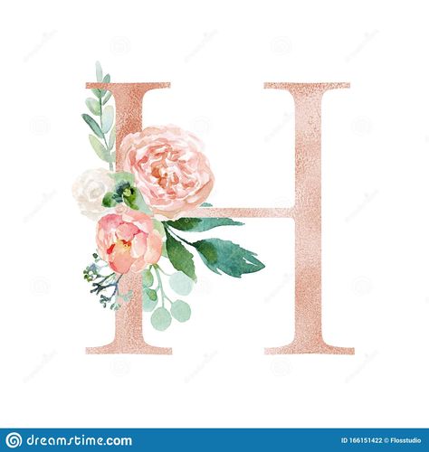 Floral Alphabet, Concept Ideas, Letter H, Peach Color, Wedding Invites, Adobe Stock, Flowers Bouquet, Alphabet, Composition