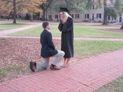 I have always dreamed of being proposed by a charming prince that God has for me at my graduation. Loveeeee! Graduation Proposal Ideas, Graduation Proposal Marriage, Down On One Knee Proposals, Engagement Proposal Ideas With Family, Proposal With Pictures Hanging, Can You Picture Us At Hoco Proposal, Graduation Proposal, Man On One Knee Proposing, Cutest Proposals