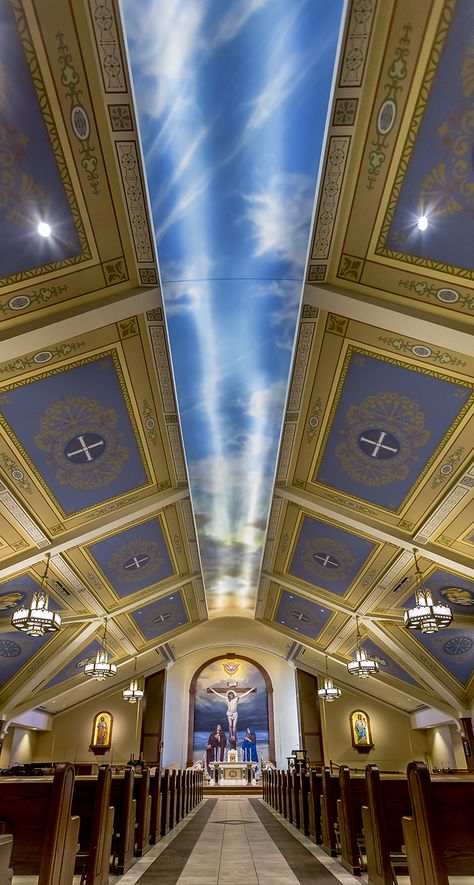 St. John The Apostle Catholic Parish - Conrad Schmitt Studios St John The Apostle, John The Apostle, Church Ceiling, School Chapel, Church Design Architecture, Church Building Design, Compound Wall Design, Church Interior Design, Apostle John