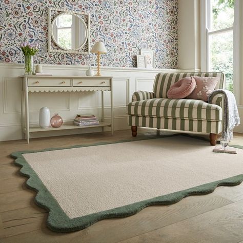 Girls Bedroom Rug, Alcove Ideas Living Room, Scallop Rug, Fun Living Room, Christmas Furniture, Aesthetic Rooms, A Rug, Boy Bedroom, Scalloped Trim