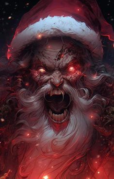 Horror Christmas Wallpaper, Evil Santa Claus, Bad Santa Claus, Christmas Horror Art, Evil Santa, Short Horror Stories, Scary Christmas, Christmas Horror, Bad Santa