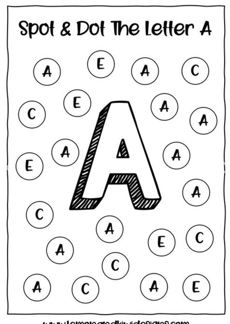 Spot And Dot Alphabet Pages, Dot Letters, English Worksheets For Kids, Dream Career, English Worksheets, Alphabet Printables, Letter A, Worksheets For Kids, Alphabet