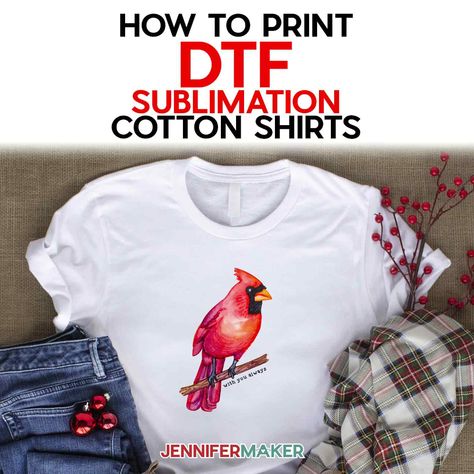 DTF T-Shirt Printing at Home on COTTON: Sublimation Print Hack! - Jennifer Maker Jennifer Maker, Free Png Files, Sublimation Shirt, Sublime Shirt, Copy Paper, Butcher Paper, Shirt Printing, Diy Creative Crafts, Sublimation Paper