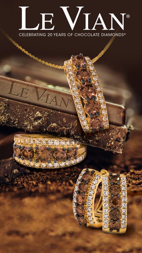 Available now at The Jewelry Center and ShopTJC.com.  #levian #chocolatediamonds #diamonds #diamondjewelry #14kgold #18kgold #diamondearrings #diamondpendant #diamondring Luxury Garnet Jewelry With Center Stone, Chocolate Diamond Jewelry, Luxury Brown Jewelry With Diamond Accents, Levian Chocolate Diamonds Rings, Le Vian Chocolate Diamond Ring, Levian Chocolate Diamonds Rings Jared The Galleria Of Jewelry, Chocolate Diamond Ring, Levian Chocolate Diamonds, Levian Jewelry