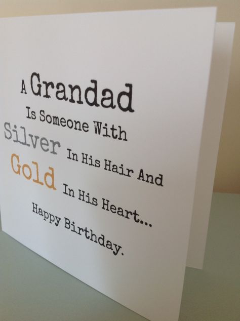 Grandad Birthday Card www.facebook.com/Funkyjunk.Upcycled.UK Grandad Birthday Card Ideas, Birthday Gift For Grandfather, Birthday Card For Grandpa Diy, Birthday Cards For Grandfather, Birthday Card Ideas For Grandfather, Birthday Cards For Grandpa Diy, Birthday Card For Grandfather, Card For Grandfather, Papa Birthday Card