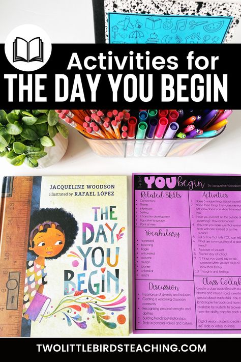 The beginning of the year is an exciting time but it can some big feelings for students. The Day You Begin is a beautiful story that you need to add to your collection of read aloud books. It opens the door to so many different discussions about creating a positive classroom community, building relationships, diversity, inclusion, and so much more! In this post, I’m sharing the reasons why I love this story and activities that you can use with this fantastic beginning of the year read aloud! The Day You Begin Activities, The Day You Begin Book Activities Free, The Day You Begin Book Activities, Read Aloud Activities, Diversity Inclusion, Big Feelings, Classroom Discussion, Literacy Programs, Read Aloud Books