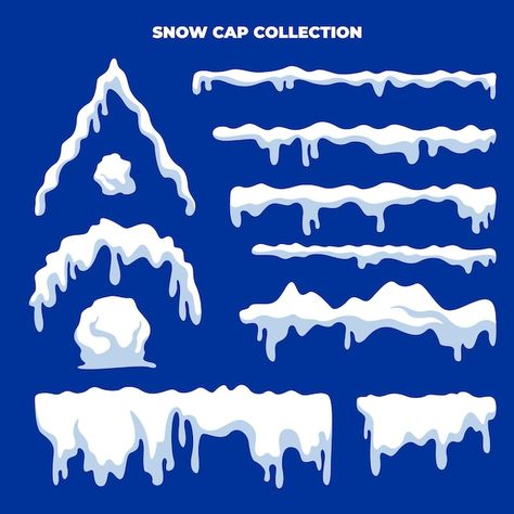 Snow cap vector collection | Premium Vector #Freepik #vector #background Snow Vector, Snow Cap, Caps Font, Ice Water, Snow Caps, Holiday Patterns, International Day, Vector Background, Eu Flag