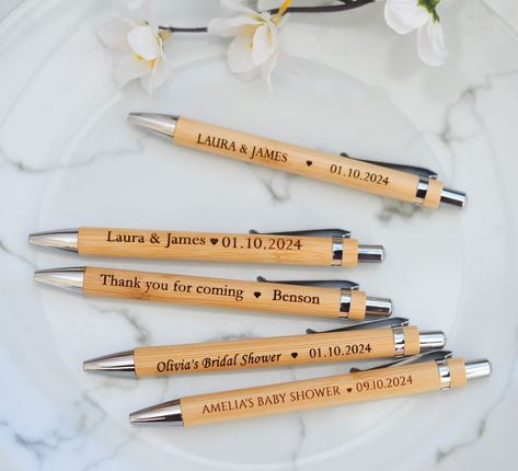 Personalized Bamboo Ballpoint Pen Custom Name Text Logo Pens Black Ink  Office School Writing Wedding Pens Ideas, Pen Wedding Favors, Engraved Pen, Logo Pen, Wedding Pen, Bulk Wedding Favors, Bamboo Pen, Engraved Pens, School Writing