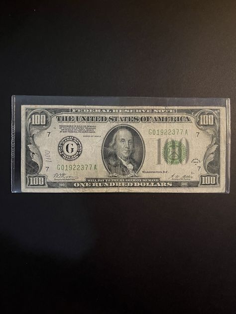 Federal Reserve Note, 100 Dollar, Federal Reserve, Old Paper, Nashville Tn, Paper Money, Round Table, Nashville, Light Green