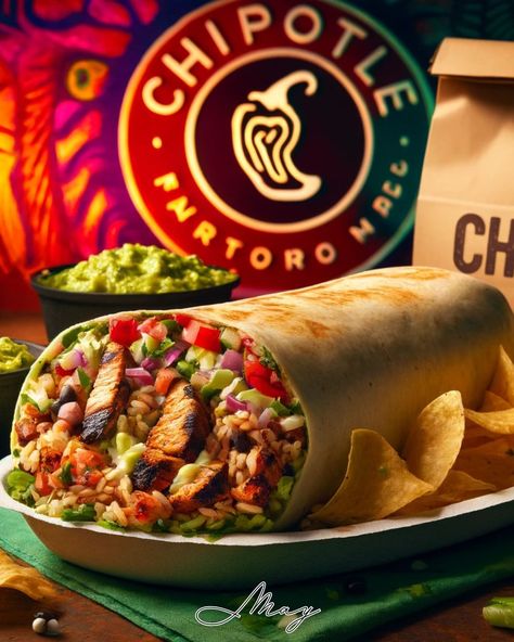 Go BIG with Chipotle’s giant burrito! 🌯 It is packed with grilled chicken and fresh veggies and topped with guac. Big flavors await in every bite! 🥑 #Chipotle #BurritoLove #FlavorExplosion #MexicanGrill #Yummy #MAYAiCEO #Food #Foodie #Restaurants #Eat Food Chipotle, Best Chipotle Order, Chipotle Mukbang, Chipotle Food Pics, Chipotle Lifestyle Bowls, Mexican Grill, Fresh Veggies, Burritos, Grilled Chicken