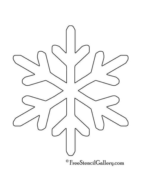 Printable Snowflake Template, Snowflake Stencil, Snowflake Template, Simple Snowflake, Christmas Stencils, Free Stencils, Paper Snowflakes, Christmas Templates, Templates Printable Free