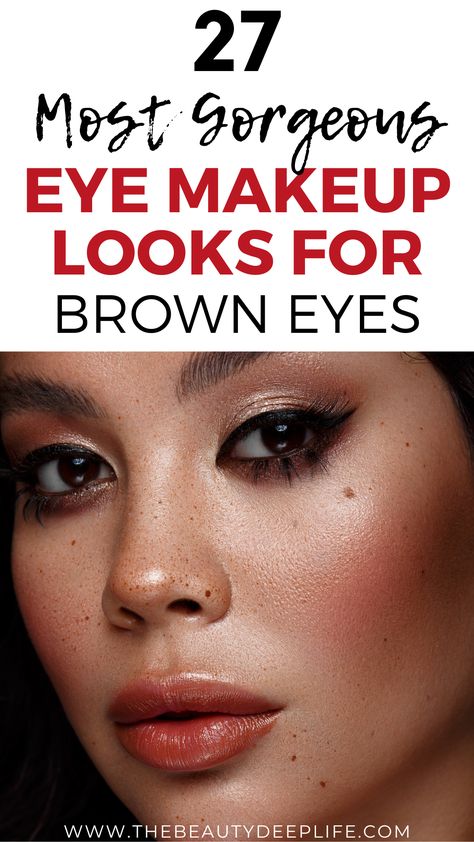 Warm Makeup Looks For Brown Eyes, Evening Makeup For Brown Eyes, Daytime Eyeshadow, Best Eyeshadow For Brown Eyes, Best Eye Makeup Brushes, Makeup For Round Eyes, Brown Eyeshadow Looks, Winter Eyeshadow, Warm Makeup