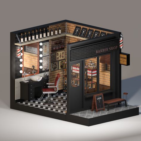 Shed Barbershop, Barber Store, Barber Shop Vintage, Barbershop Design Interior, Mobile Barber, Barber Shop Interior, Module Design, Space Project, Barbershop Design