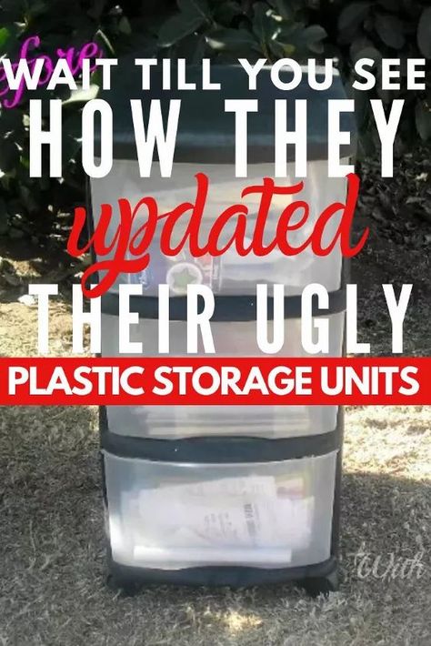 Spray Painted Plastic Drawers, Paint Plastic Drawers, Decorate Plastic Bins, Decorate Plastic Drawers, Storage Unit Office, Plastic Drawer Makeover, Bedroom Craft Room, Plastic Shelving Units, Rolling Storage Bins