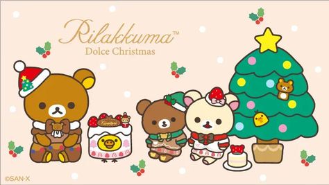 Rilakkuma Christmas, San-x Wallpaper, Kawaii Christmas, Graphic Design Layouts, Rilakkuma, Pictures To Draw, Beautiful Christmas, Layout Design, Cute Wallpapers