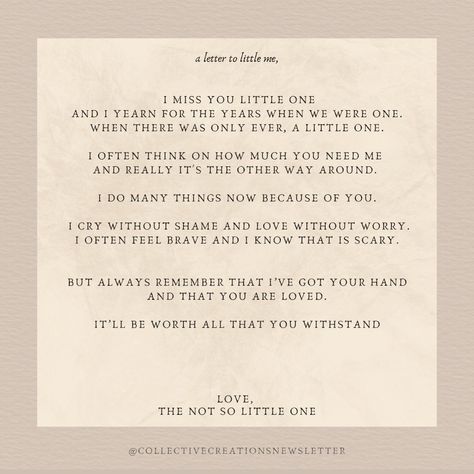 In honor of #InternationalDayOfTheGirl, we wrote letters to our younger selves, the little girls still inside us 🥹💜 Have YOU ever written a letter to your younger self? What would you want to say to that precious human? We also want to honor the more than 122 million girls around the world who are denied access to the very education that would enable them to one day write letters like these. Here are some great women-led and/or girl focused organizations to follow: @youngwomenempowered @... Younger Self, Write Letters, Letter To Yourself, In Prison, Great Women, A Letter, Always Remember, I Need You, I Miss You