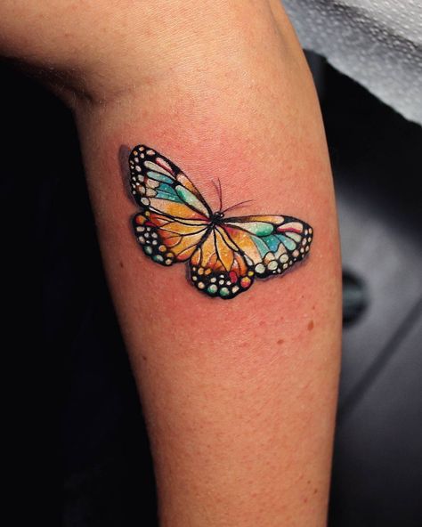 98 Beautiful Butterfly Tattoos - TattooMagz White Butterfly Tattoo, Lotusblume Tattoo, Realistic Butterfly Tattoo, Butterfly Tattoos Images, Colorful Butterfly Tattoo, 3d Butterfly Tattoo, Most Beautiful Butterfly, Butterfly Tattoo Meaning, Tattoos Infinity