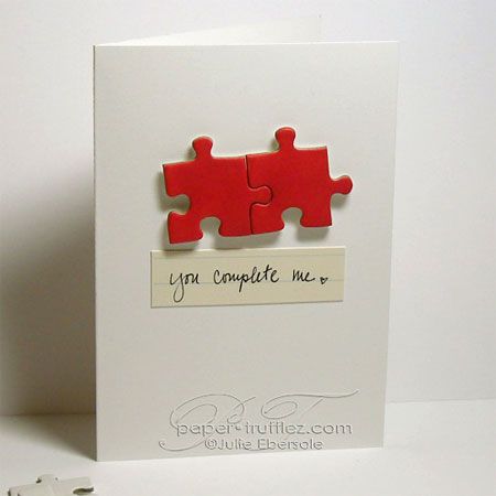 Kartu Valentine, Ge Bort, You Complete Me, Creative Cards, Love Cards, Valentine Day Cards, Be My Valentine, Cute Cards, Scrapbook Cards