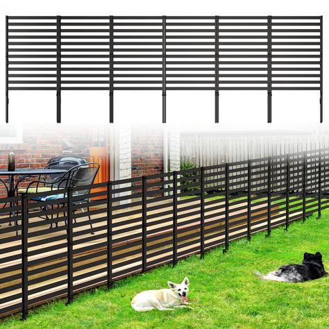 PRICES MAY VARY. 【Product Size】DOMYDEVM Classic metal fence panels individual piece dimensions are 16 inches wide and 22 inches high. Equipped with a total of 12 fence boards and 6 pairs of metal stake pins.The distance between the metal stake pins inserted into the ground and the ground can be adjusted according to your needs.These wire and no dig dog fence barrier can be extended into different shapes depending on the specific use of your path edge.Perfect for your beautiful garden.Note: Not s Fence Inside A Fence, Easy Front Yard Fence Ideas, Fencing Around Patio, Fence Alternatives For Dogs, Double Fence Ideas, No Dig Privacy Fence Ideas, Small Dog Fence Ideas, Diy Yard Fence, Diy Dog Fence Outdoor Cheap