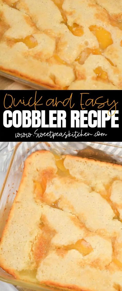 Easiest Cobbler Easy Cobbler Recipes 4 Ingredients, How To Make Cobbler, Cobbler Crust, Cobbler Recipes Easy, Easy Peach Cobbler Recipe, Peach Pie Filling, Mixer Recipes, Peach Cobbler Easy, Cobbler Recipe