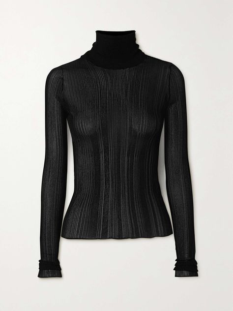 Givenchy Clothing, Givenchy Women, Knit Turtleneck Sweater, Black Turtleneck, Black Rib, Clothing For Women, Turtleneck Sweater, Black Sweaters, Women Collection