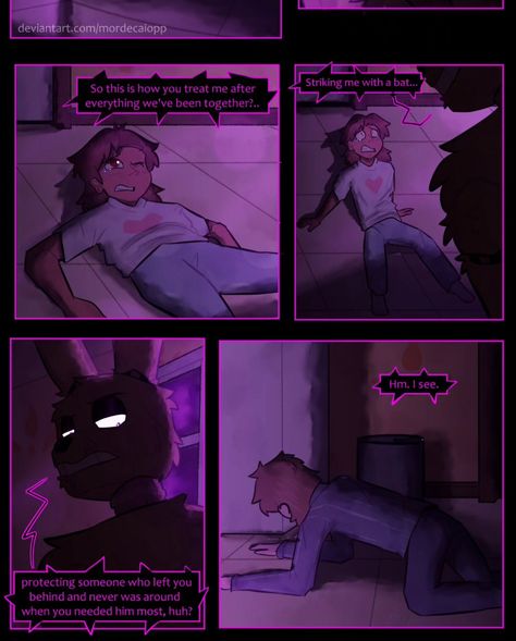 Springtrap and Deliah The Dark Ending PAGE 187 I hope you guys read the document ;) HUGE THANKS TO @peppermintscreaming for helping with the page! 🛐💙💖 All characters belong to GraWolfQuinn/Aberrantpaint [account deleted] Springtrap's redesign belongs to @mordecaiopp (me) #springtrapanddeliah #springtrapanddeliahthedarkending #springtrap #fnaf #fivenightsatfreddys #springtrapfnaf #comic #comicpage Springtrap And Delilah, Teeth Drawing, Guys Read, Animatronic Fnaf, Aesthetic Shop, Fnaf Stuff, William Afton, Security Breach, Fnaf Funny