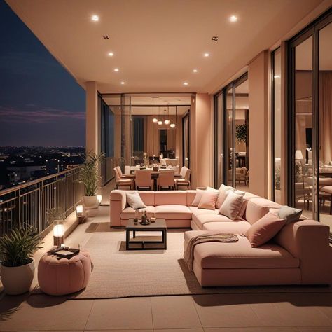 Nyc Balcony Aesthetic, Luxury Balcony Design, Balcony Design Ideas Modern, Marbella House, Penthouse Balcony, Balcony Oasis, Balcony Aesthetic, Aesthetic Balcony, Modern Balcony Design