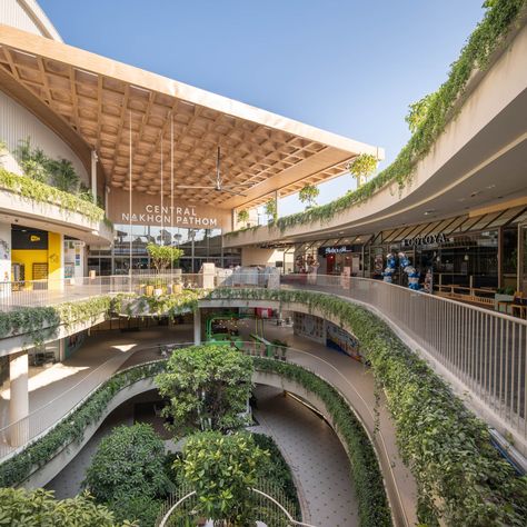 Central Nakhon Pathom: The Genesis of Happiness Outdoor Atrium, Minecraft Concept, Atrium Design, Nakhon Pathom, Architecture Program, Farm Projects, Mall Design, Canopy Design, Architecture Drawing Art