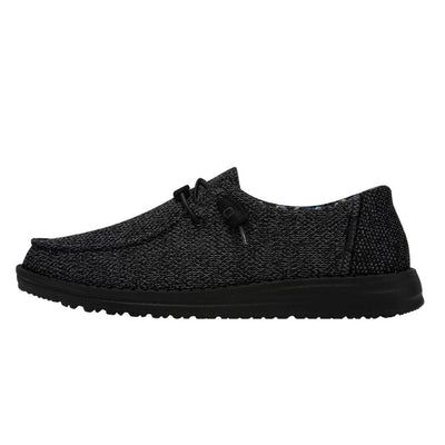 Wally Stretch Black Melange - Men's Casual Shoes | HEYDUDE Shoes – HEYDUDE shoes Hey Dudes White, Black Hey Dudes, Heydude Shoes, Black Casual Shoes, Women's Casual Shoes, Hey Dudes, Most Comfortable Shoes, Total Black, Hey Dude