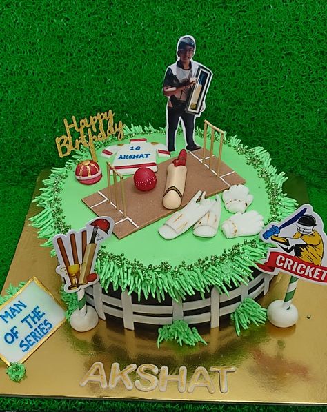 Cricket Theme Cake Cricket Theme Cake Without Fondant, Cake For Cricket Lovers, Cricket Theme Cake Birthdays, Cricket Cakes For Boys, Cricket Cake Design, Cricket Party, Cricket Birthday Cake, Fondant Tree, Cricket Theme Cake