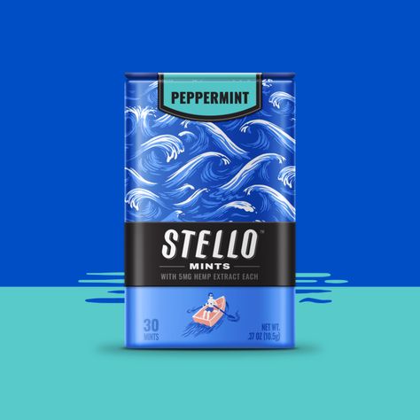 Meet Your New Stress-Diffusing Sidekick: Stello CBD Mints | Dieline - Design, Branding & Packaging Inspiration Mint Packaging, Cbd Dog Treats, Salve Recipes, Watermark Design, Bath Bomb Recipes, Candy Packaging, Dirty Martini, How He Loves Us, Wellness Routine