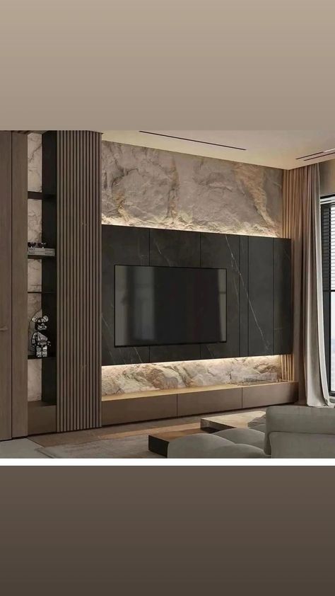 Feature Wall Living Room, Tv Cabinet Design, Wall Tv Unit Design, Home Hall Design, Tv Room Design, تصميم للمنزل العصري, التصميم الخارجي للمنزل, Living Room Design Inspiration, Tv Wall Design