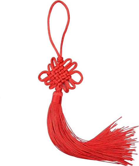 Amazon.com: 10pcs 8.5 Inch Handmade Silky Floss Chinese Tassel with Satin Silk Made Chinese Knots for Door and Car Handing Decoration, DIY Craft (Red) : Home & Kitchen Feng Shui Coins, Chinese Tassel, Makeup Decor, Chinese Knots, Tassel Bookmark, Craft Packaging, Chinese Knot, Decor For Christmas, Elegant Red