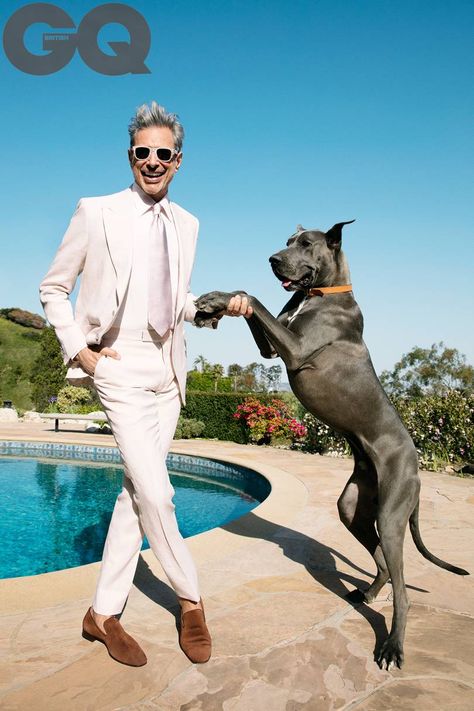 Jeff Goldblum interview: We talk fans, fashion and the magic of seduction with the Jurassic Park returnee | British GQ Gq Magazine Covers, Gq Mens Style, Celebrity Dogs, Jeff Goldblum, Geena Davis, Gq Style, Gq Men, Gq Magazine, Male Fashion Trends