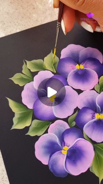 Pansies Art, Painting Flowers Tutorial, Fabric Painting Techniques, Acrylic Painting Flowers, Flower Painting Canvas, Pansies Flowers, Flower Art Painting, Aesthetic Aesthetic, Colorful Paintings