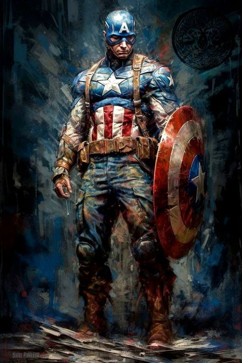 Marvel Comics Artwork, Captain America Art, Captain Marvel Shazam, Captain America Wallpaper, Captain America Costume, Marvel Superheroes Art, Captain America Comic, Pahlawan Marvel, Marvel Artwork