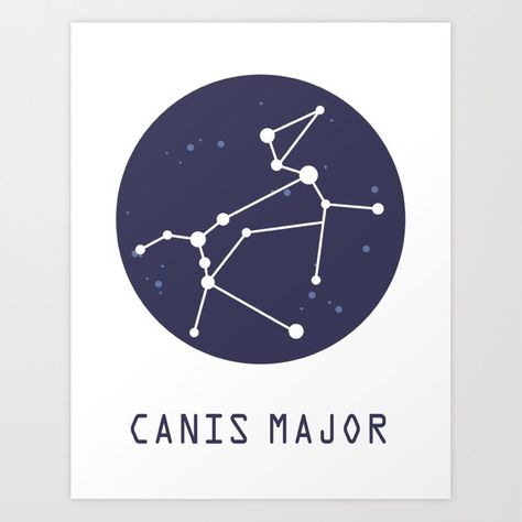 Canis Major Constellation Art Print by AglomeraDesign - X-Small Canis Major Constellation Tattoo, Canis Major Constellation, Canis Major, Constellation Art, Constellation Tattoo, Constellation Tattoos, Abstract Prints, Constellations, Unique Art