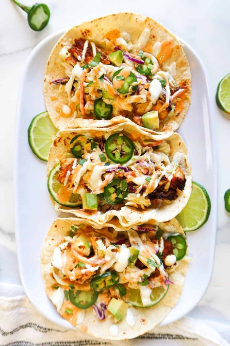 Pescatarian Tacos, Mahi Tacos With Slaw, Blackened Mahi Mahi Tacos, Mexican Bites, Fish Tacos With Slaw, Tacos With Slaw, Blackened Mahi Mahi, Mahi Mahi Fish Tacos, Mahi Tacos