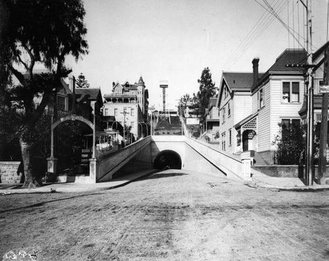 1901, 3rd St and 3rd St Tunnel Bunker Hill Los Angeles, Angel Flight, Los Angeles Hollywood, Los Angeles Neighborhoods, California History, City Photos, Bunker Hill, Victorian Mansions, Vintage Los Angeles