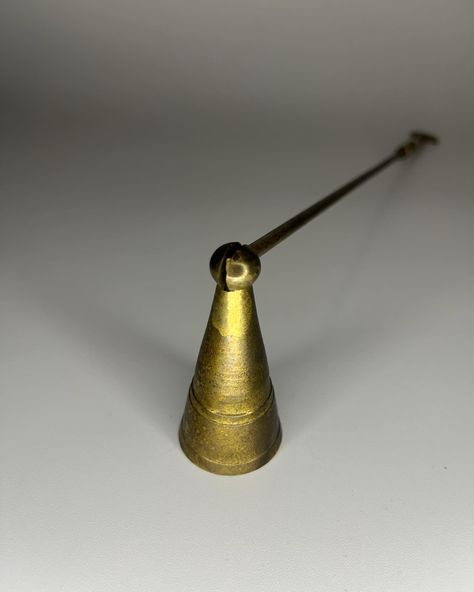 🕸️vintage pivoting brass cone shaped candle snuffer 🕸️in great vintage condition; original patina. can be polished upon request. sticker says made in india 🕸️12in long x 2.5in tall 🕸️link in bio to purchase • • • • #vintage #brassobsession #antique #antiquestore #smallbusiness #supportsmallbusinesses #homedecor #forsale #arizona #phoenix #etsy #glass #vase #collectables Shaped Candle, Candle Snuffer, Candle Shapes, Antique Stores, Phoenix, Glass Vase, Link In Bio, Patina, Arizona